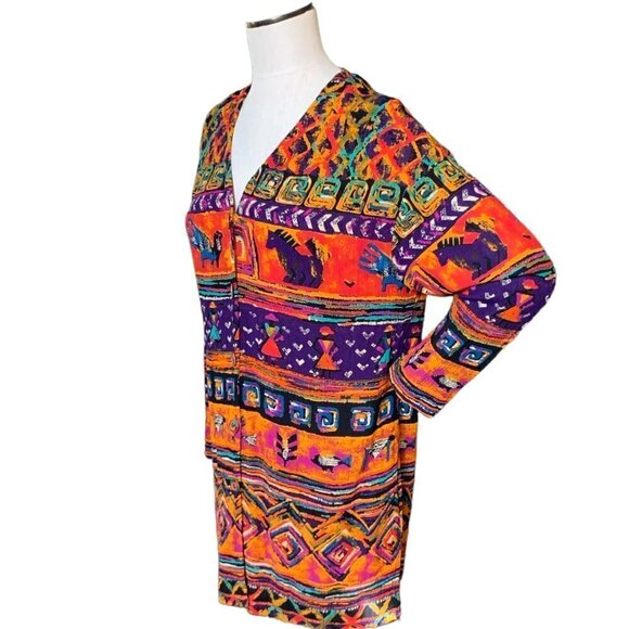 VTG 80s Anthony Mark Hankins Art-to-Wear Button Down Tunic Dress Sz 8 #97L - Picture 4 of 8